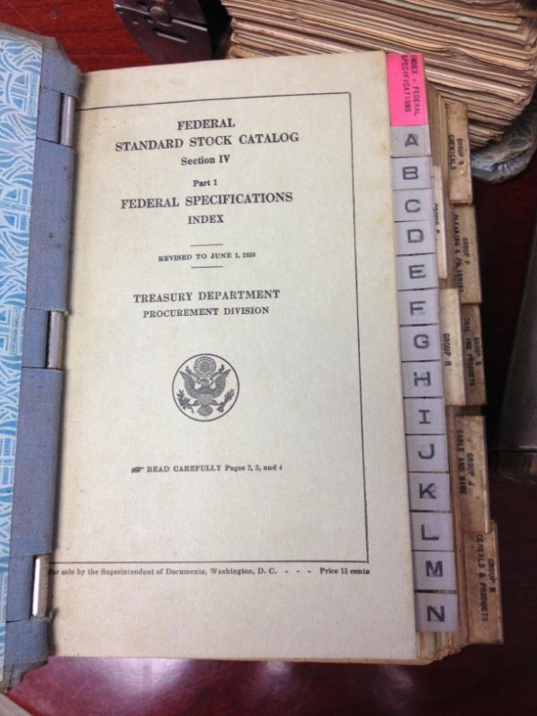 1939 Federal Standard Stock Catalog Specifications G503 Military